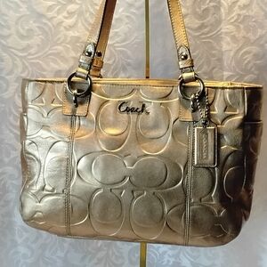 Coach Peyton Gold Embossed Shoulder Bag